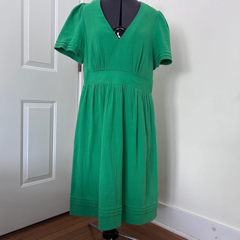 Boden Vibrant Green Doublecloth Midi Dress